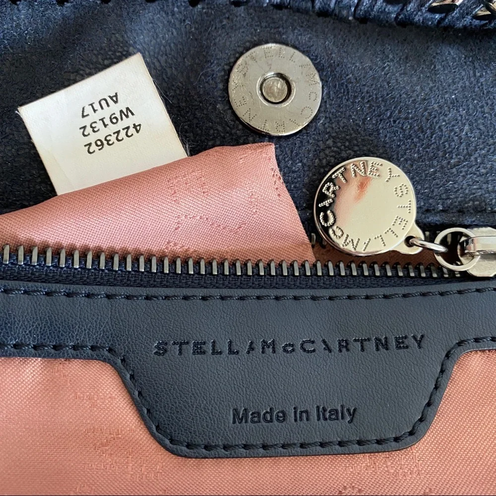 Stella McCartney navy Falabella Shaggy Deer Tote Bag